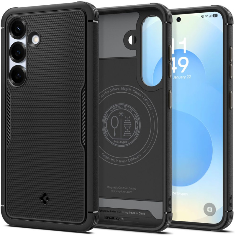 „Spigen Core Armor Mag“ dėklas, skirtas „Samsung Galaxy S25+“, matinės juodos spalvos
