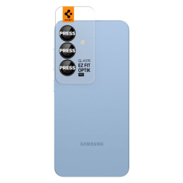 „Spigen Optik Pro GLAS.TR EZ FIT“ 2 kameros dėklų rinkinys, skirtas „Samsung Galaxy S25+“ – juodas
