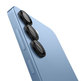 „Spigen Optik Pro GLAS.TR EZ FIT“ 2 kameros dėklų rinkinys, skirtas „Samsung Galaxy S25+“ – juodas