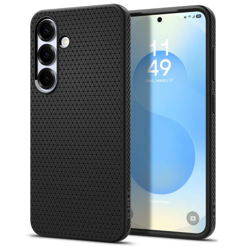 „Spigen Liquid Air“ dėklas, skirtas „Samsung Galaxy S25“ – matinės juodos spalvos