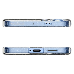 „Spigen“ skystųjų kristalų dėklas, skirtas „Samsung Galaxy S25“ – blizgučiais skaidrus