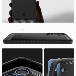 „Spigen Rugged Armor Mag MagSafe“ dėklas, skirtas „Samsung Galaxy S25“ – matinės juodos spalvos