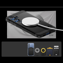„Spigen Tough Armor MagSafe“ dėklas, skirtas „Samsung Galaxy S25“ – juodas