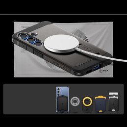 „Spigen Tough Armor MagSafe“ dėklas, skirtas „Samsung Galaxy S25“ – pilkas