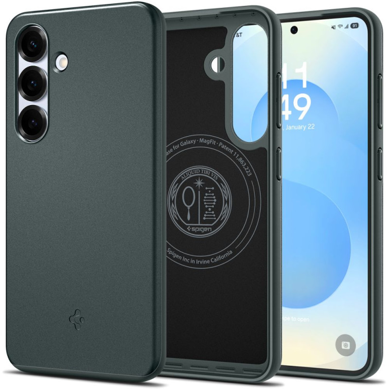 „Spigen Thin Fit Mag“ dėklas, skirtas „Samsung Galaxy S25“ – žalias