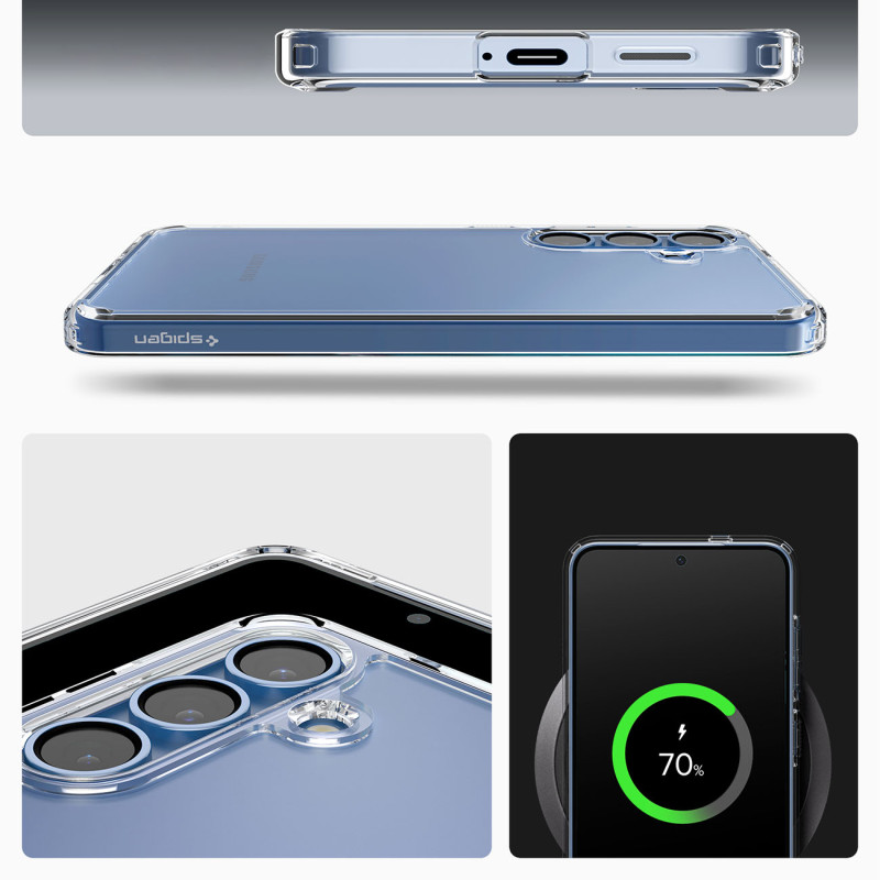 „Spigen Ultra Hybrid“ dėklas, skirtas „Samsung Galaxy S25“ – skaidrus