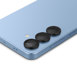 „Spigen Optik Pro GLAS.TR EZ FIT“ 2 kameros dėklų rinkinys, skirtas „Samsung Galaxy S25“ – juodas