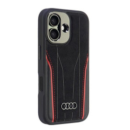 „Audi“ originalios odos dėklas su „MagSafe“ apsauga, skirtas „iPhone 16 6.1“ – juodas / raudonas