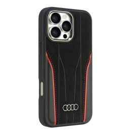 „Audi“ originalios odos dėklas su „MagSafe“ apsauga, skirtas „iPhone 16 Pro Max 6.9“ – juodas / raudonas