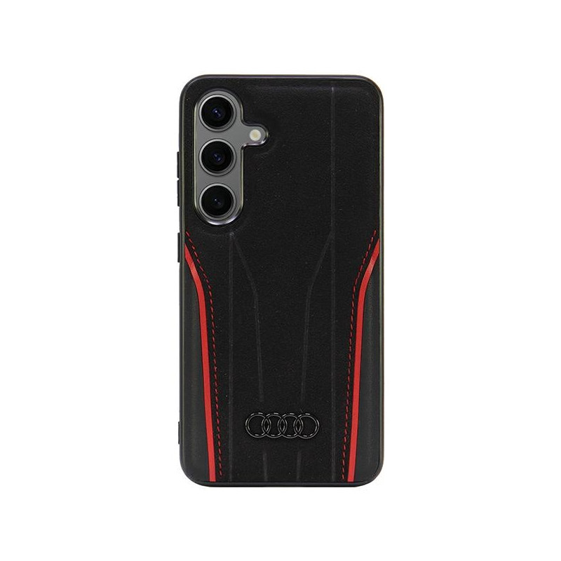 Audi originalios odos dėklas su „MagSafe“ sąsaja, skirtas „Samsung Galaxy S24“ – juodas / raudonas