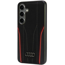 Audi originalios odos dėklas su „MagSafe“ sąsaja, skirtas „Samsung Galaxy S24“ – juodas / raudonas