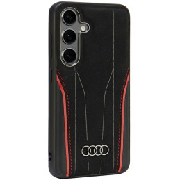 Audi originalios odos dėklas su „MagSafe“ sąsaja, skirtas „Samsung Galaxy S24“ – juodas / raudonas