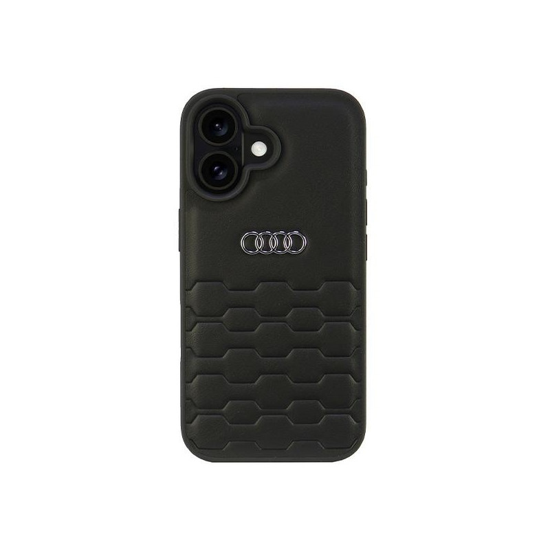 Audi sintetinės odos iPhone 16 6.1" dėklas – juodas