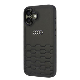 Audi sintetinės odos iPhone 16 Plus 6.7" dėklas – juodas