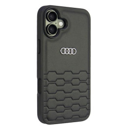 Audi sintetinės odos iPhone 16 Plus 6.7" dėklas – juodas