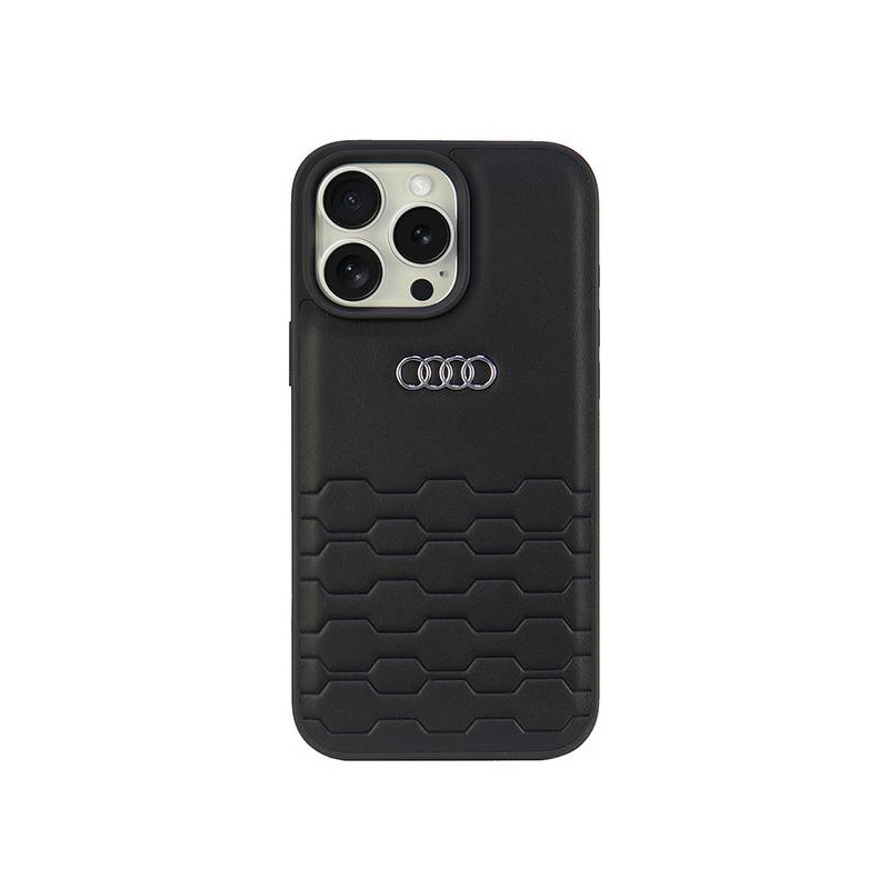 Audi sintetinės odos dėklas, skirtas iPhone 16 Pro Max 6.9" – juodas