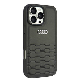 Audi sintetinės odos dėklas, skirtas iPhone 16 Pro Max 6.9" – juodas