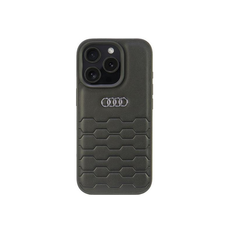 Audi sintetinės odos iPhone 16 Pro 6.3" dėklas – juodas