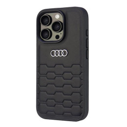 Audi sintetinės odos iPhone 16 Pro 6.3" dėklas – juodas