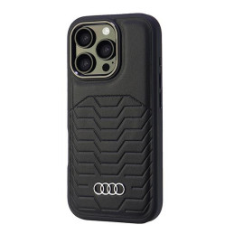 „Audi“ sintetinės odos „MagSafe“ dėklas, skirtas „iPhone 16 Pro 6.3“ – juodas