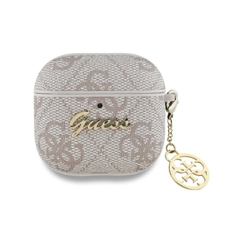 „Guess 4G Charm Collection“ dėklas, skirtas „AirPods 4“ – rožinis