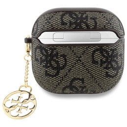 „Guess 4G Charm Collection“ dėklas, skirtas „AirPods 4“ – rudas