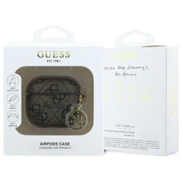„Guess 4G Charm Collection“ dėklas, skirtas „AirPods 4“ – rudas