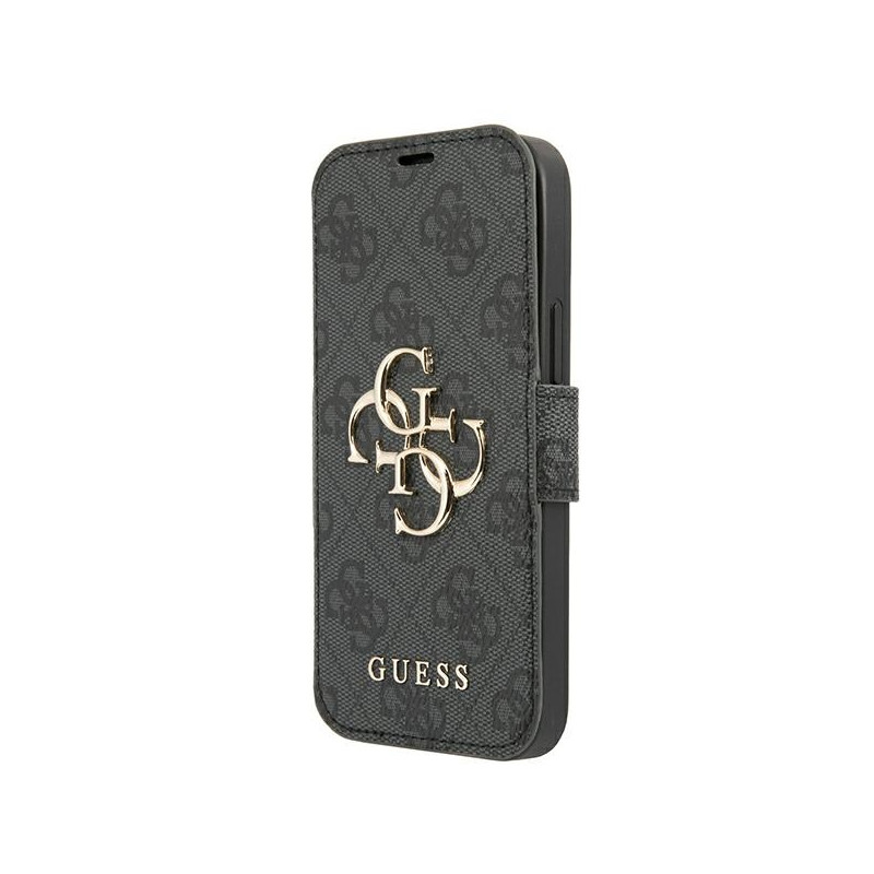 „Guess 4G“ didelis metalinis logotipo dėklas iPhone 13 Pro Max 6.7" telefonui – pilkas