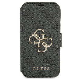 „Guess 4G“ didelis metalinis logotipo dėklas iPhone 13 Pro Max 6.7" telefonui – pilkas