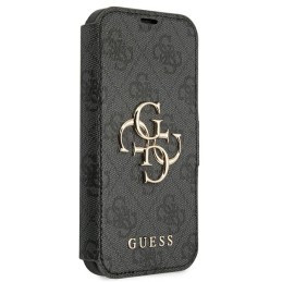 „Guess 4G“ didelis metalinis logotipo dėklas iPhone 13 Pro Max 6.7" telefonui – pilkas
