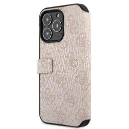 „Guess 4G“ didelis metalinis logotipo dėklas iPhone 13 Pro Max 6.7" telefonui – rožinis