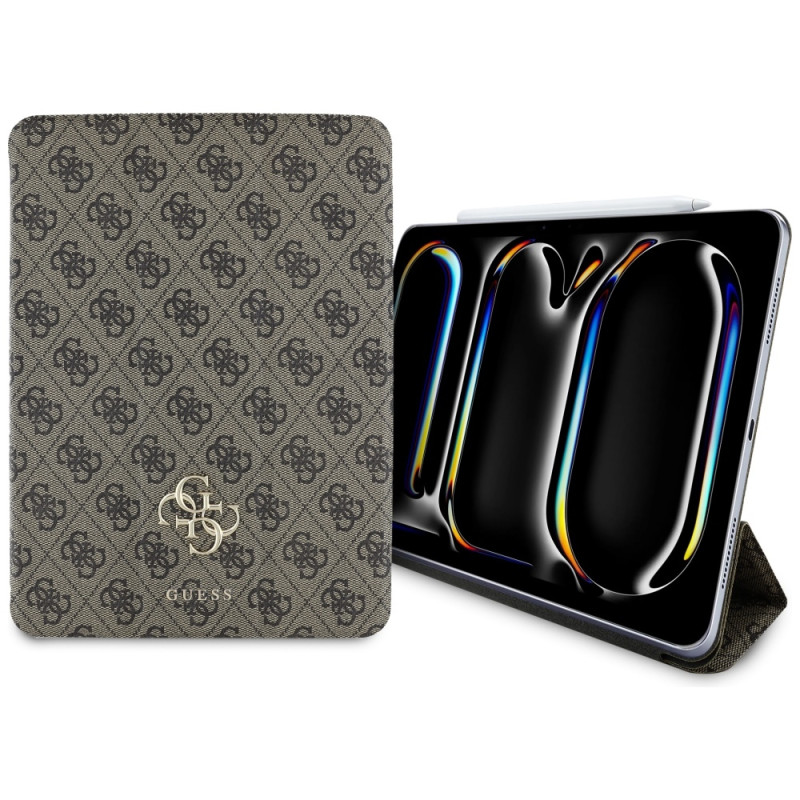 „Guess“ magnetinis 4G didelio logotipo „iPad Pro 11“ (2024) dėklas – rudas