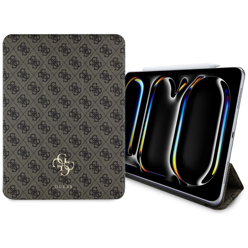„Guess“ magnetinis 4G didelio logotipo „iPad Pro 13“ (2024) dėklas – rudas