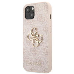„Guess 4G“ didelis metalinis logotipo dėklas iPhone 13 / 14 / 15 6.1" – rožinis