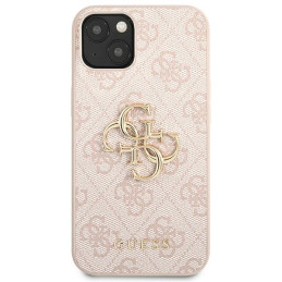 „Guess 4G“ didelis metalinis logotipo dėklas iPhone 13 / 14 / 15 6.1" – rožinis