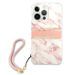 „Guess“ „Marble Strap“ kolekcijos iPhone 13 Pro Max 6.7" dėklas – rožinis