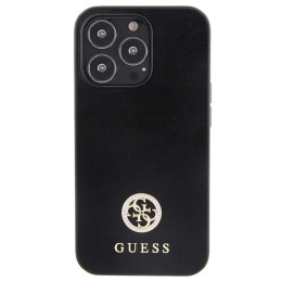 „Guess Strass“ metalinis logotipo dėklas iPhone 13 Pro Max 6.7" telefonui – juodas