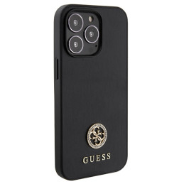 „Guess Strass“ metalinis logotipo dėklas iPhone 13 Pro Max 6.7" telefonui – juodas