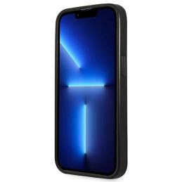 „Guess Saffiano“ trikampio logotipo dėklas, skirtas iPhone 13 Pro Max 6.7" - sidabrinis