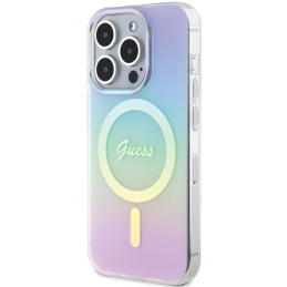 „Guess IML Iridescent MagSafe“ dėklas, skirtas „iPhone 15 Pro 6.1“ – violetinis