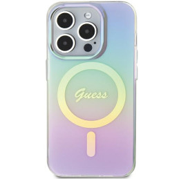 „Guess IML Iridescent MagSafe“ dėklas, skirtas „iPhone 15 Pro 6.1“ – violetinis