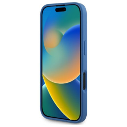 „Guess 4G“ gėlių rašto „MagSafe“ dėklas, skirtas „iPhone 16 6.1“ – mėlynas