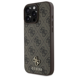 „Guess 4G“ mažas klasikinis „MagSafe“ dėklas, skirtas „iPhone 16 Pro Max 6.9“ – rudas