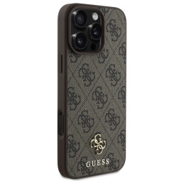 „Guess 4G“ mažas klasikinis „MagSafe“ dėklas, skirtas „iPhone 16 Pro Max 6.9“ – rudas