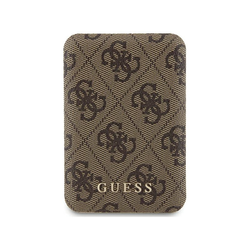 „Guess 4G“ odinis metalinis logotipas „MagSafe 15W 5000mAh“ indukcinis įkroviklis – rudas