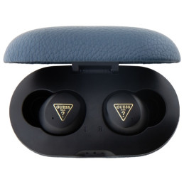 „Bluetooth“ ausinės „Guess Grained Classic Logo TWS“ su įkrovimo stotele – mėlynos