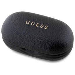 „Guess Grained Classic Logo TWS Bluetooth“ ausinės su įkrovimo stotele – juodos