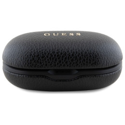 „Guess Grained Classic Logo TWS Bluetooth“ ausinės su įkrovimo stotele – juodos