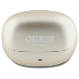 „Guess“ kapsulės formos spausdinto logotipo TWS „Bluetooth“ ausinės + įkrovimo stotelė – auksinės