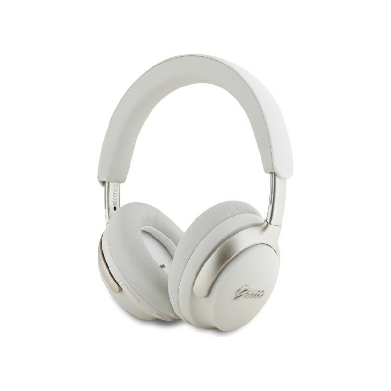 „Guess Metal Script Logo ANC“ „Bluetooth“ ausinės ant ausies – smėlio spalvos